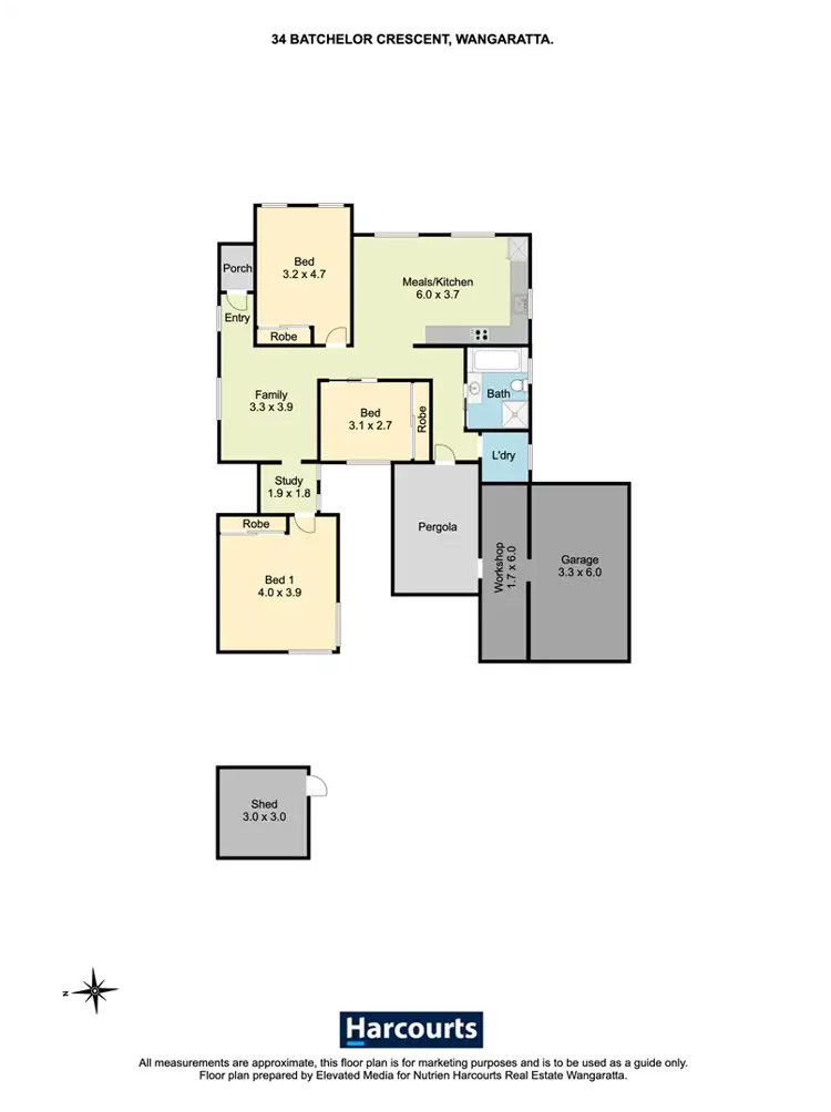 Floorplan of Homely house listing, 34 Batchelor Crescent, Wangaratta VIC 3677