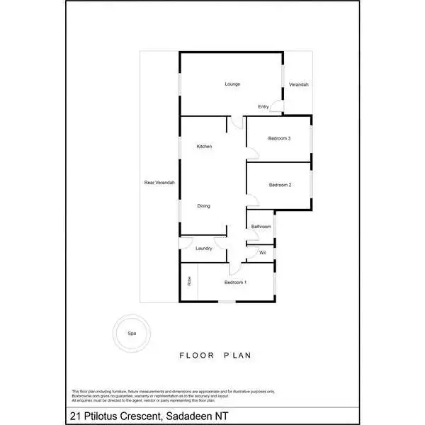 Floorplan of Homely house listing, 21 Ptilotus Crescent, Sadadeen NT 870
