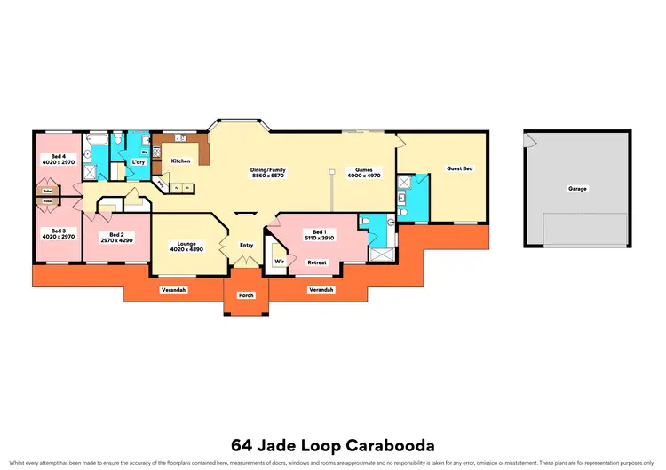Floorplan of Homely house listing, 64 Jade Loop, Carabooda WA 6033