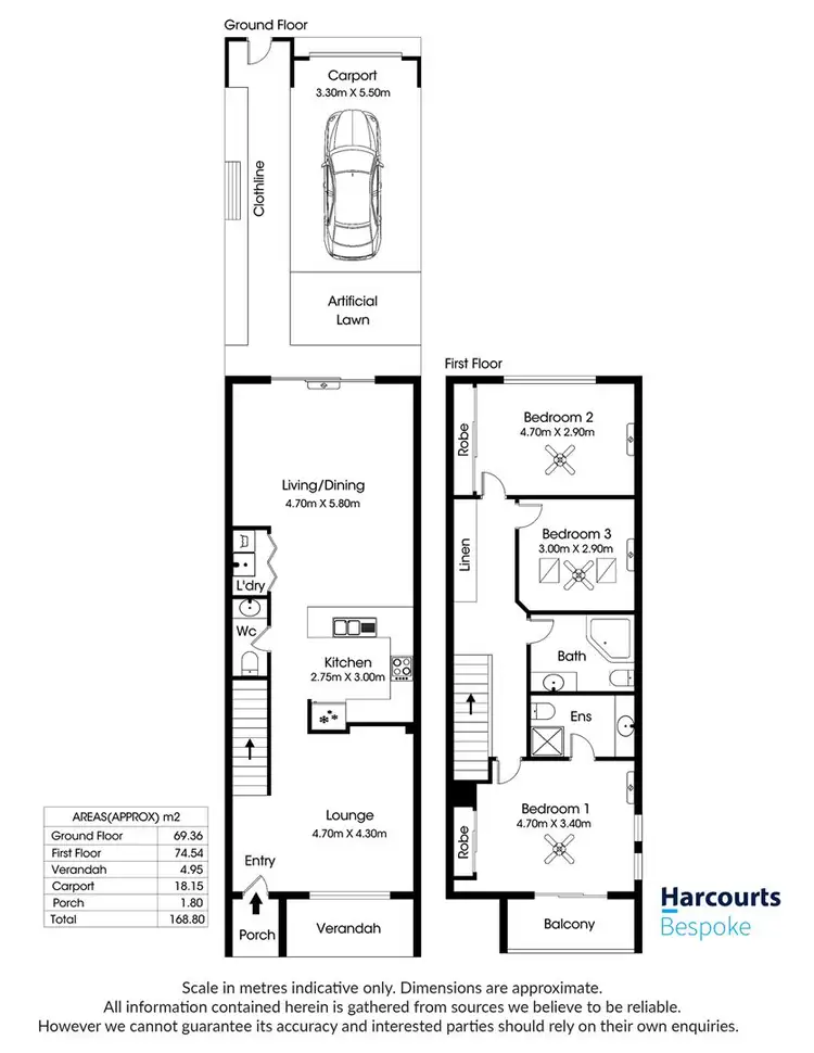 Floorplan of Homely townhouse listing, 43 Adeline Street, Mawson Lakes SA 5095