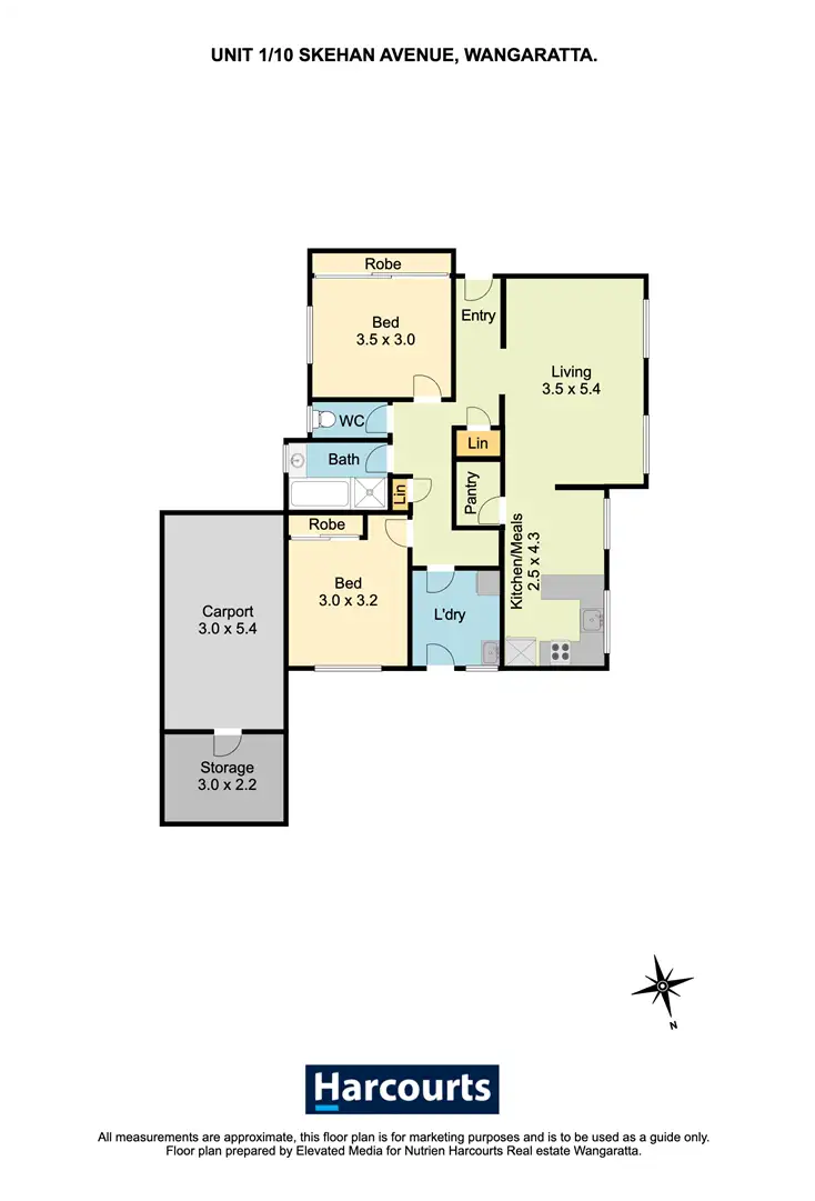 Floorplan of Homely unit listing, 1/10 Skehan Avenue, Wangaratta VIC 3677