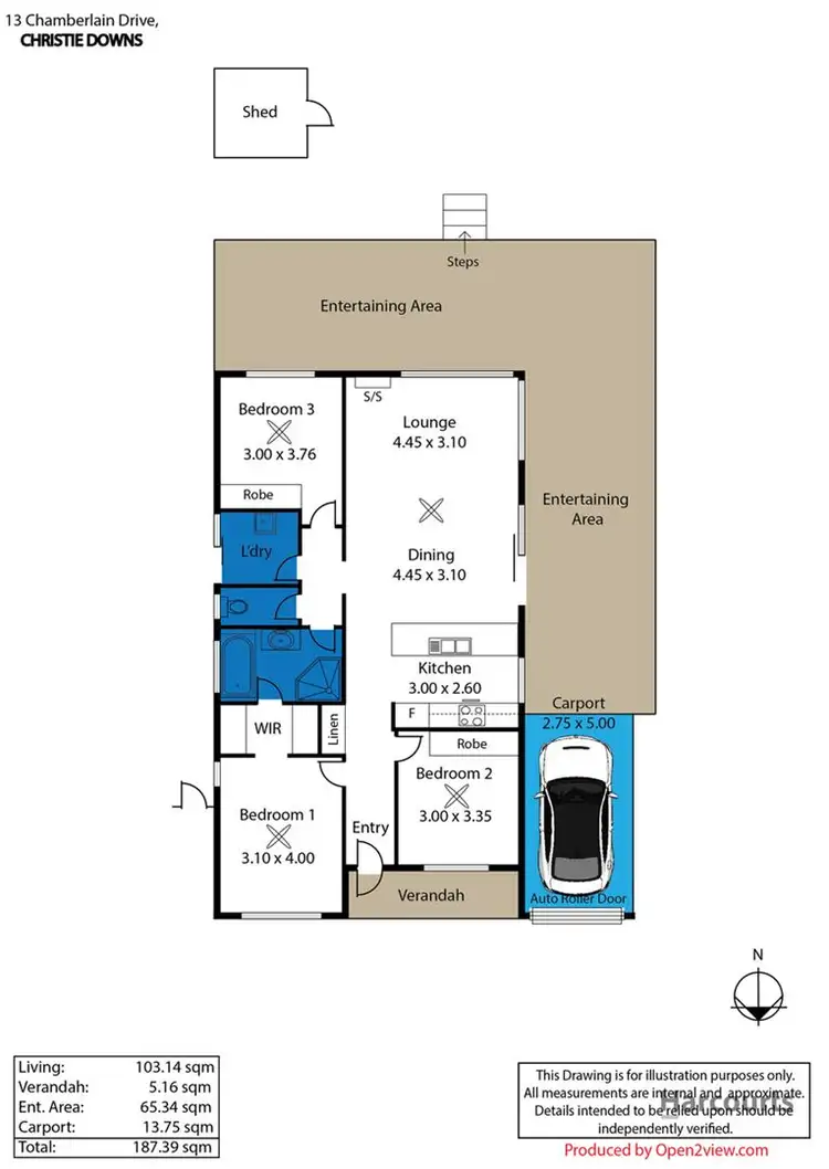 Floorplan of Homely house listing, 13 Chamberlain Drive, Christie Downs SA 5164
