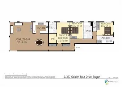 Floorplan of Homely unit listing, 1/377 Golden Four Drive, Tugun QLD 4224