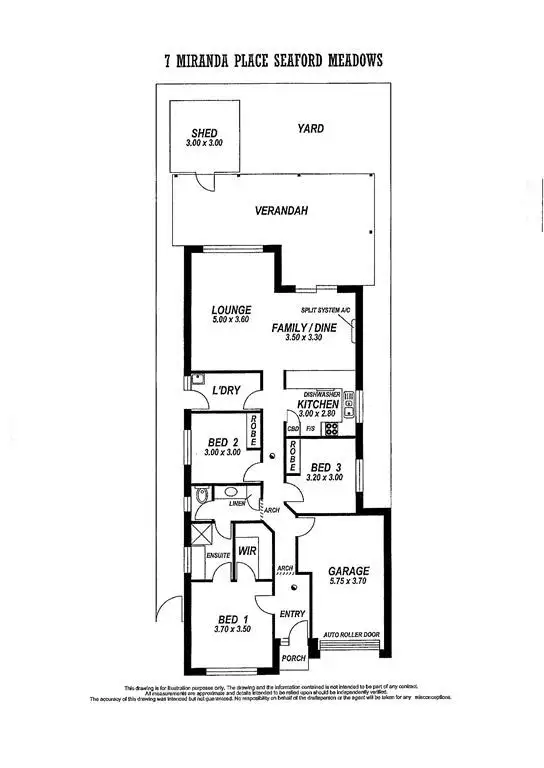 Floorplan of Homely villa listing, 7 Miranda Place, Seaford Meadows SA 5169