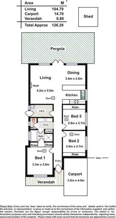Floorplan of Homely house listing, 10 Abraham Street, Pooraka SA 5095