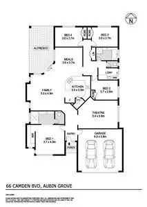 Floorplan of Homely house listing, 66 Camden Boulevard, Aubin Grove WA 6164