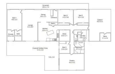 Floorplan of Homely house listing, 13 Hobson Court, Yarram VIC 3971