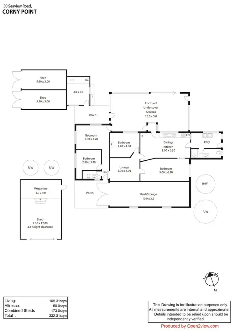 Floorplan of Homely house listing, 50 Seaview Road, Corny Point SA 5575