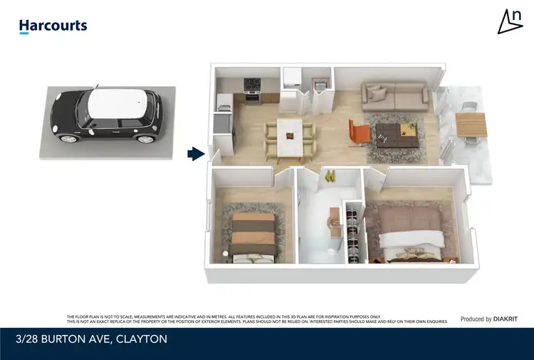 Floorplan of Homely apartment listing, 3/28 Burton Avenue, Clayton VIC 3168