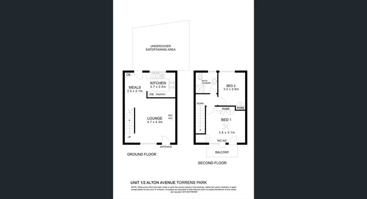 Floorplan of Homely townhouse listing, 1/2 Alton Avenue, Torrens Park SA 5062