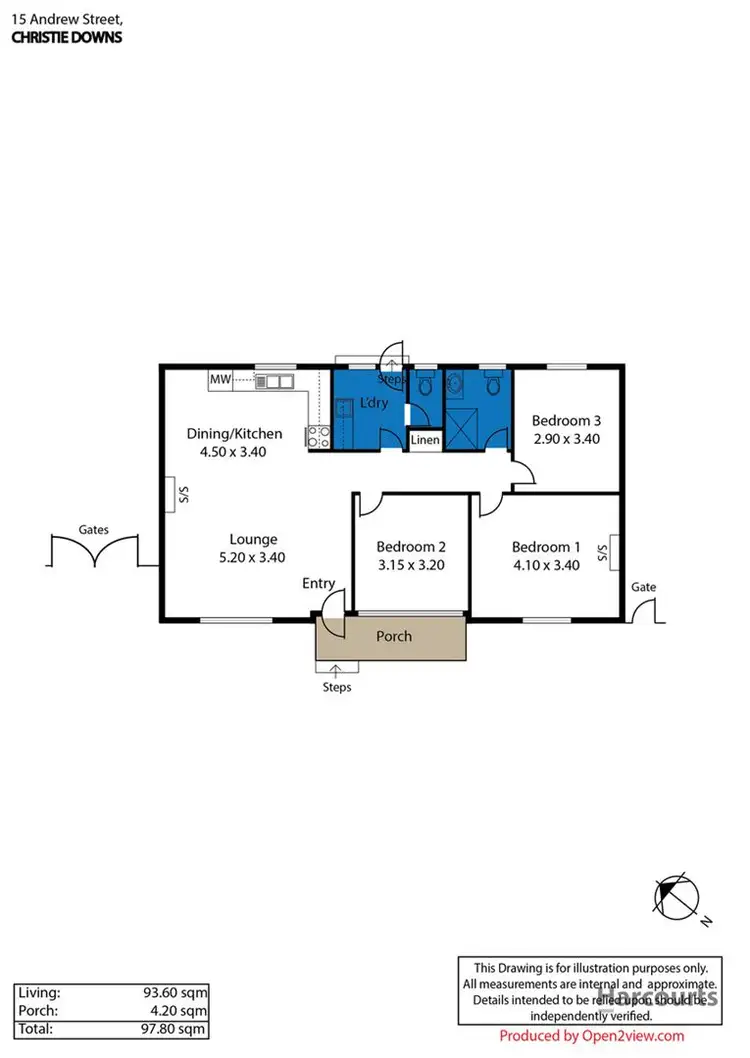 Floorplan of Homely house listing, 15 Andrew Street, Christie Downs SA 5164