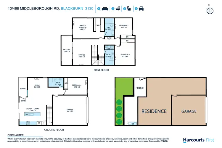 Floorplan of Homely townhouse listing, 10/468 Middleborough Road, Blackburn VIC 3130