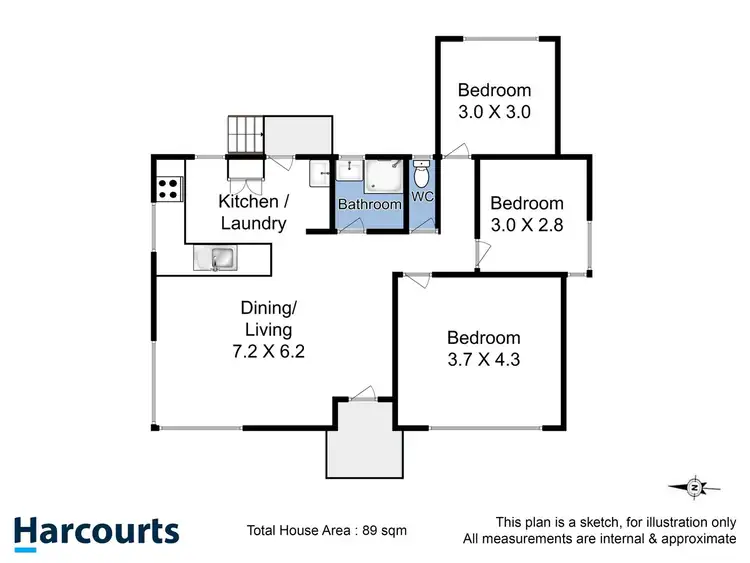 Floorplan of Homely unit listing, 1/118 Roslyn Avenue, Blackmans Bay TAS 7052