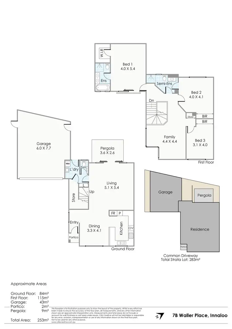 Floorplan of Homely townhouse listing, 7B Waller Place, Innaloo WA 6018