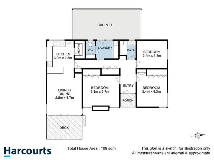 Floorplan of Homely unit listing, 1/135 Roslyn Avenue, Blackmans Bay TAS 7052
