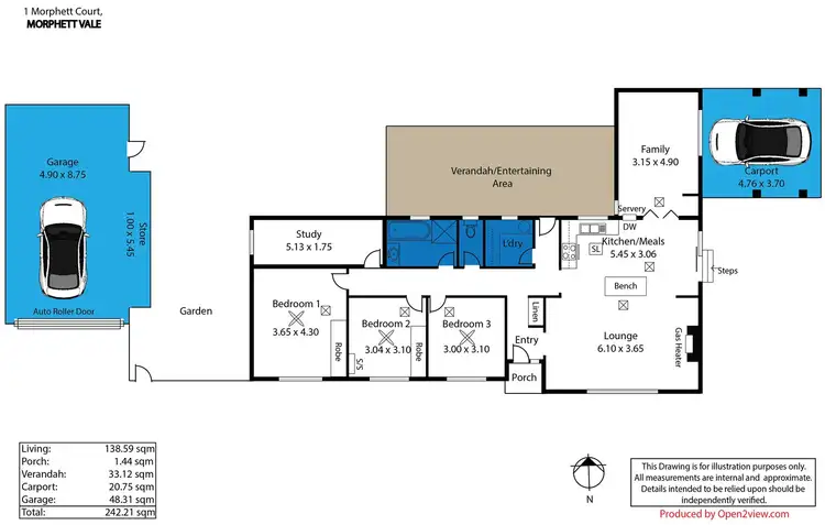 Floorplan of Homely house listing, 1 Morphett Court, Morphett Vale SA 5162