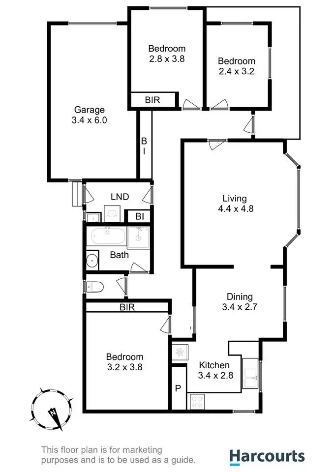 Floorplan of Homely unit listing, 1/1 Park Street, Bellerive TAS 7018