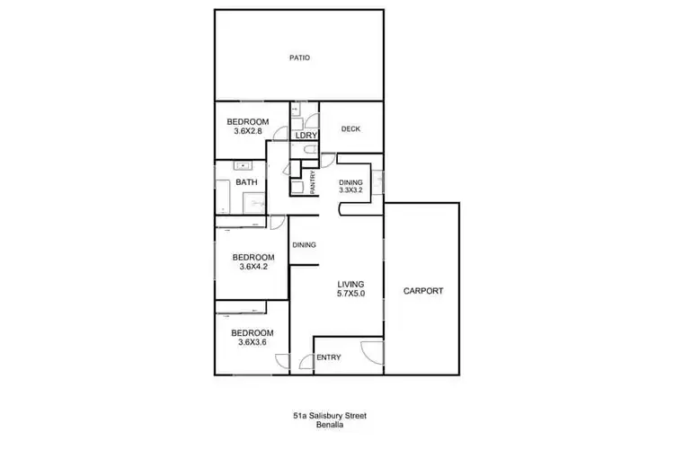 Floorplan of Homely house listing, 51A Salisbury st, Benalla VIC 3672