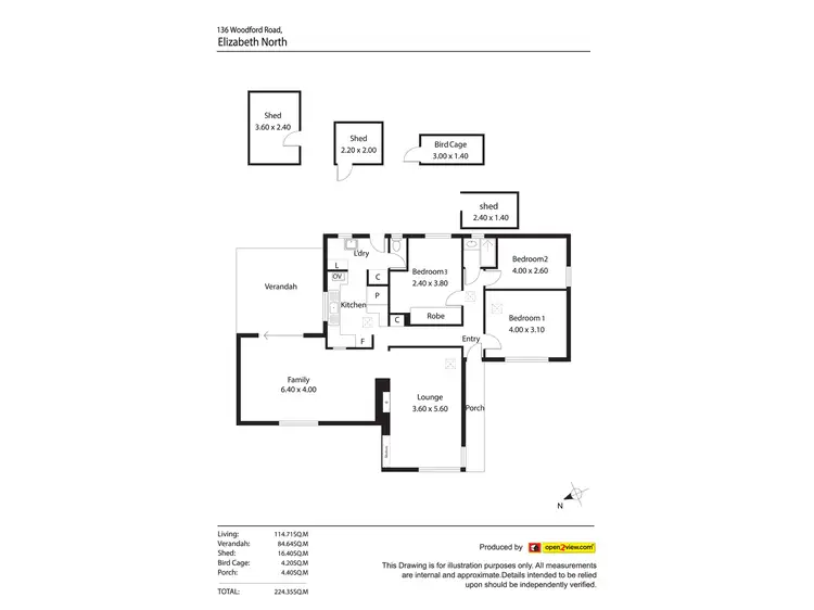Floorplan of Homely house listing, 136 Woodford Road, Elizabeth North SA 5113