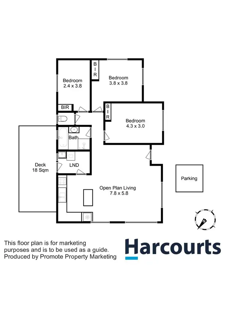 Floorplan of Homely unit listing, 1/30 Erebus Street, Warrane TAS 7018