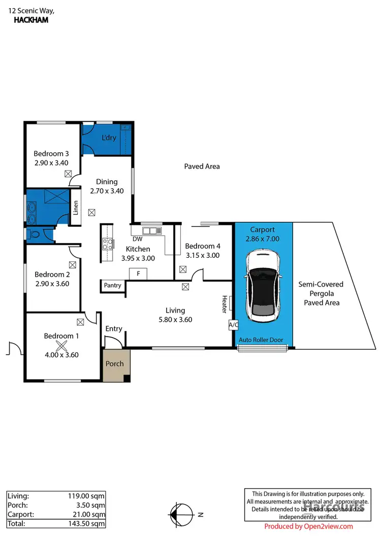 Floorplan of Homely house listing, 12 Scenic Way, Hackham SA 5163