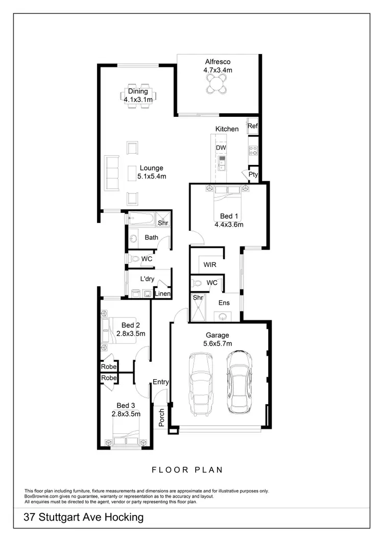 Floorplan of Homely house listing, 37 Stuttgart Avenue, Hocking WA 6065