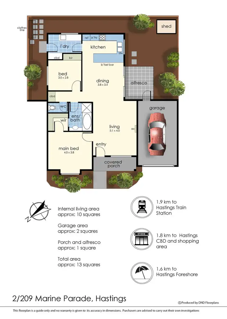Floorplan of Homely unit listing, 2/209 Marine Parade, Hastings VIC 3915