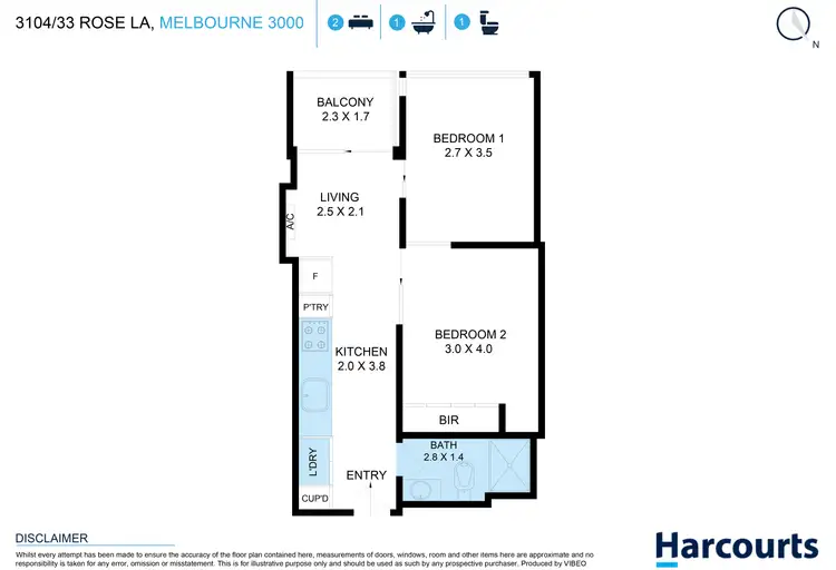 Floorplan of Homely apartment listing, 3104/33 Rose Lane, Melbourne VIC 3000