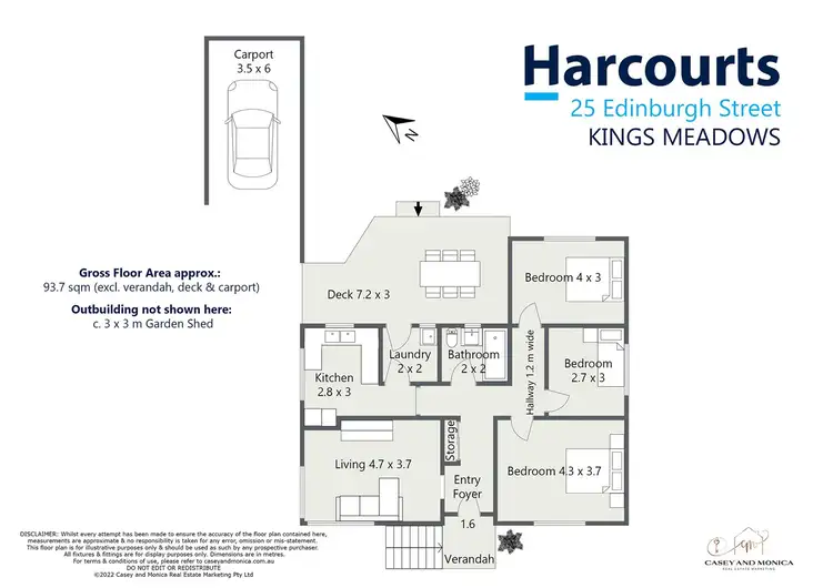 Floorplan of Homely house listing, 25 Edinburgh Street, Kings Meadows TAS 7249