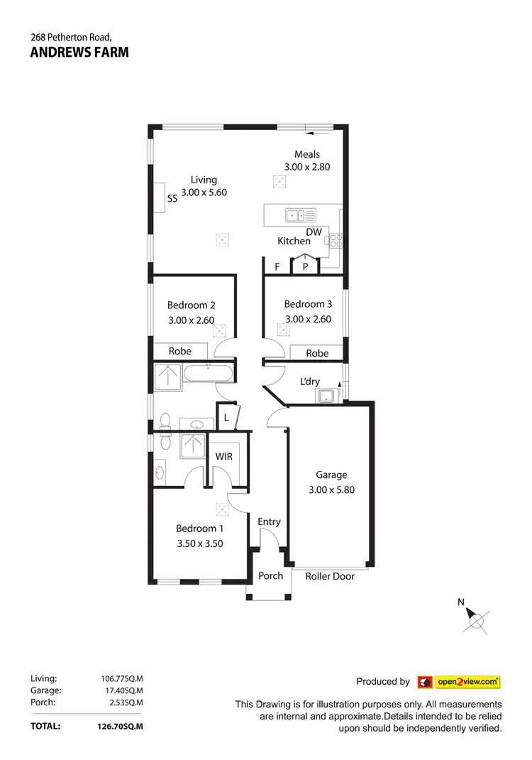 Floorplan of Homely house listing, 268 Petherton Road, Andrews Farm SA 5114