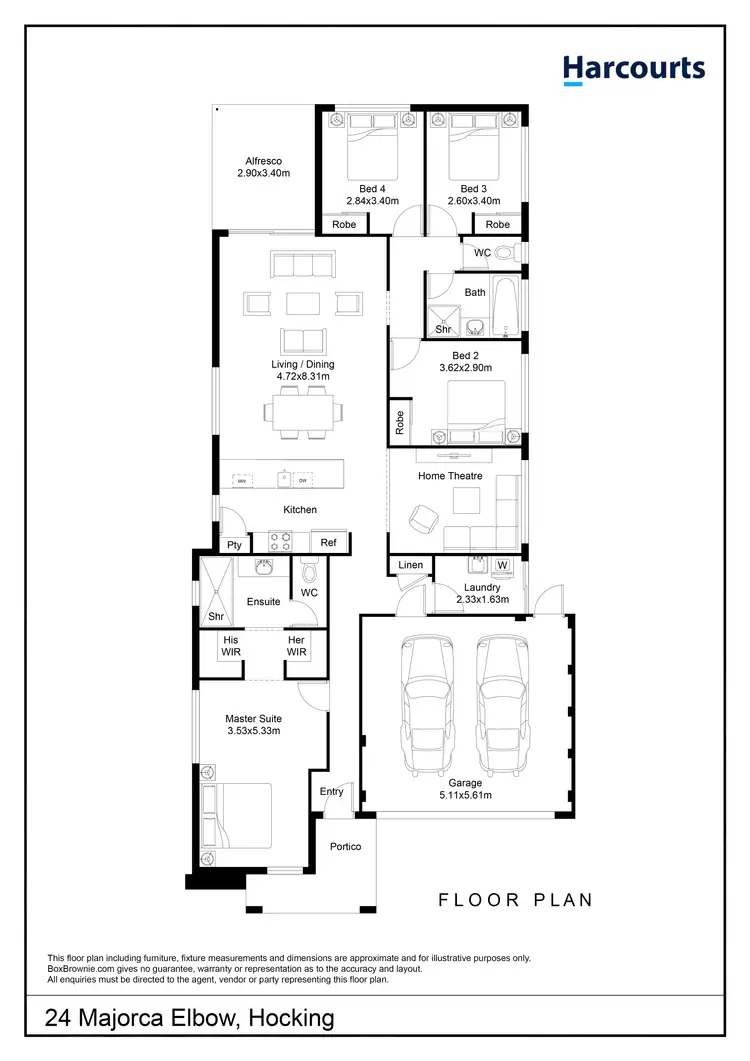 Floorplan of Homely house listing, 24 Majorca Elbow, Hocking WA 6065