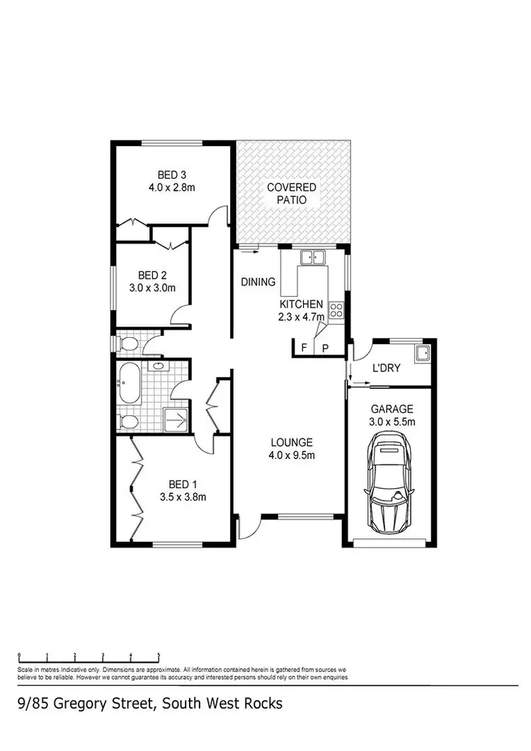 Floorplan of Homely villa listing, 9/85 Gregory Street, South West Rocks NSW 2431