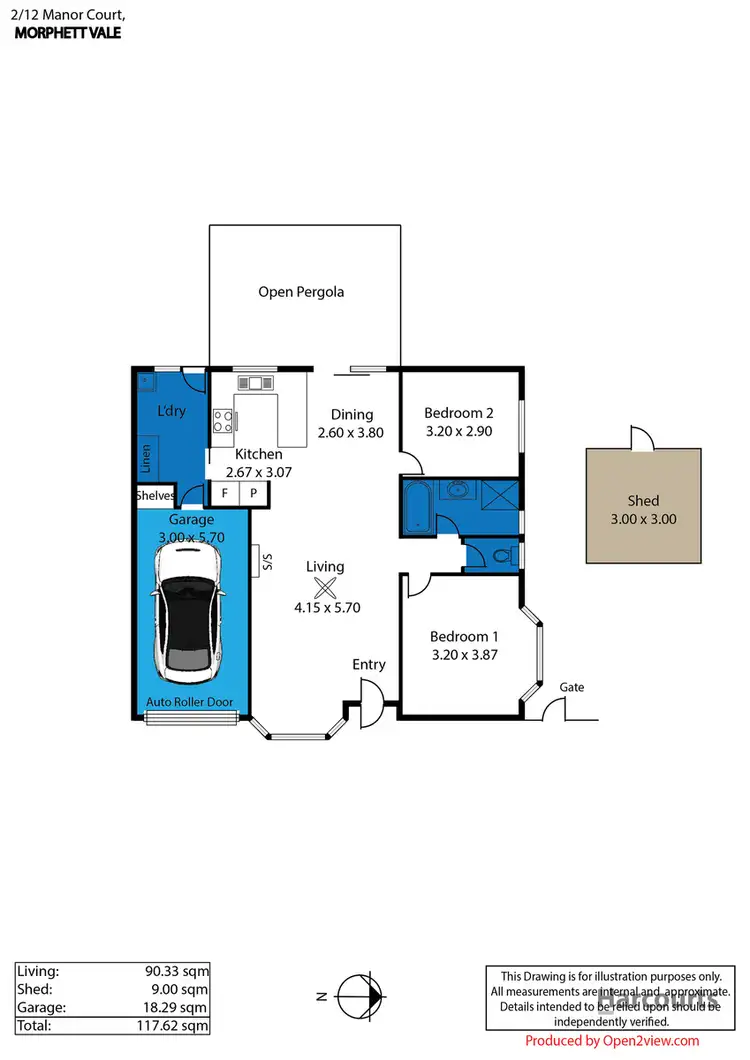 Floorplan of Homely unit listing, 2/12 Manor Court, Morphett Vale SA 5162