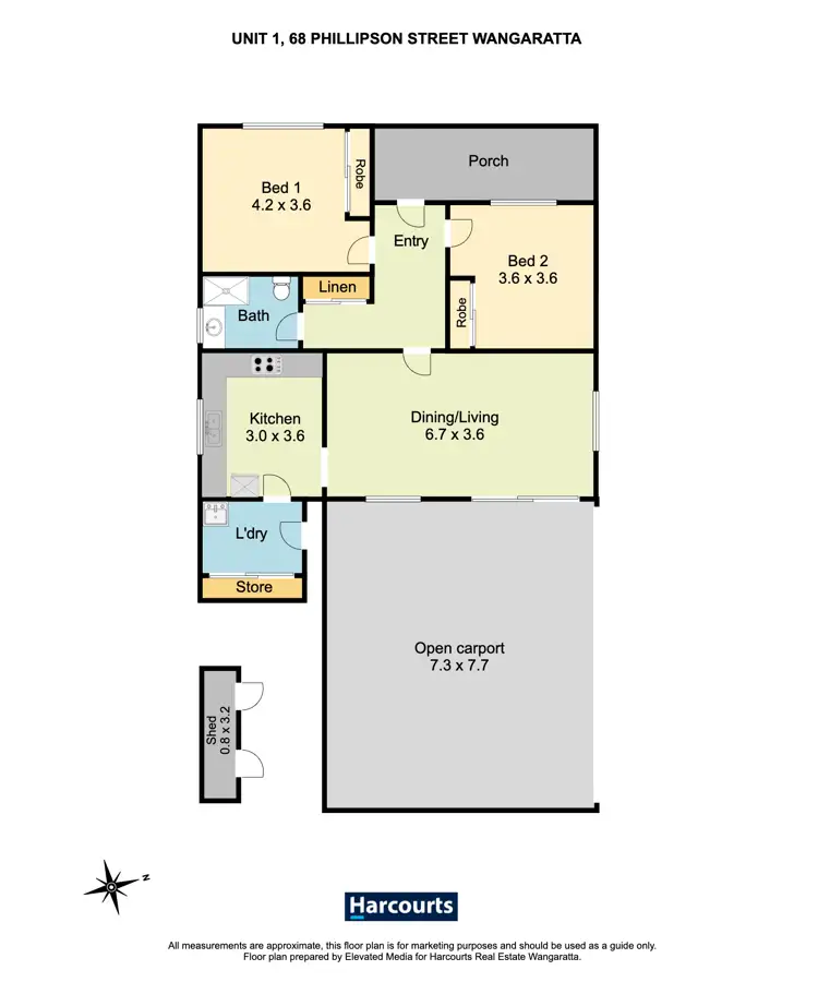 Floorplan of Homely house listing, 1/68 Phillipson Street, Wangaratta VIC 3677
