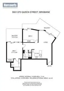 Floorplan of Homely apartment listing, 3001/570 Queen Street, Brisbane City QLD 4000