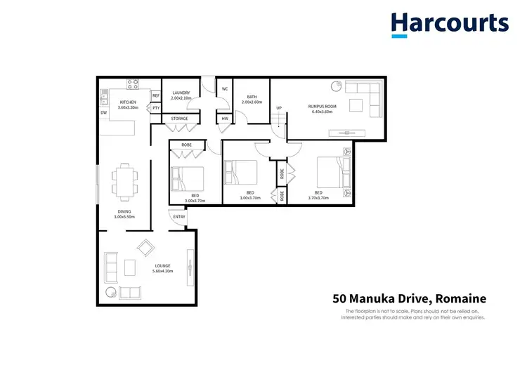 Floorplan of Homely house listing, 50 Manuka Drive, Romaine TAS 7320
