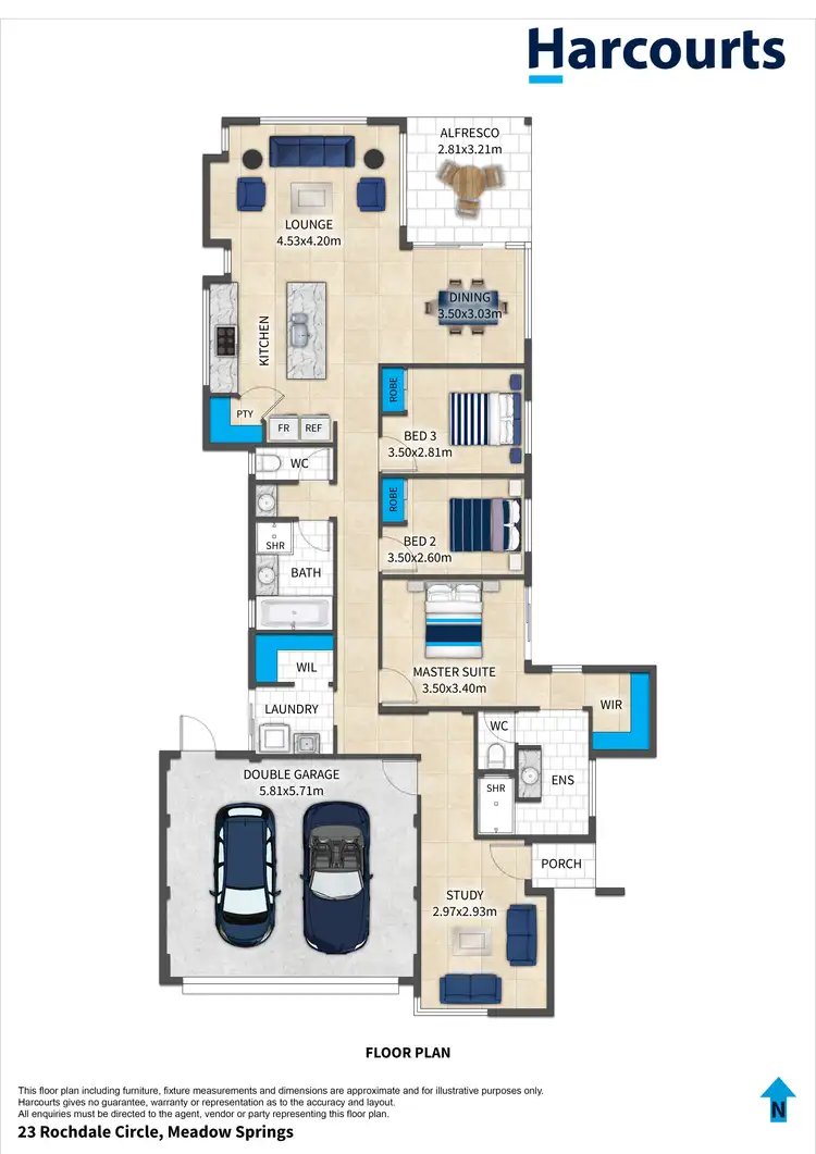 Floorplan of Homely house listing, 23 Rochdale Circle, Meadow Springs WA 6210