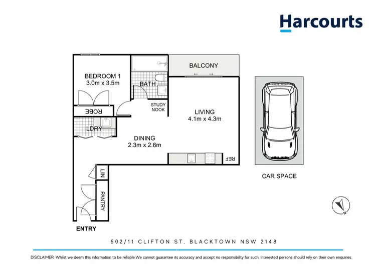 Floorplan of Homely unit listing, 502/11-13 Clifton Street, Blacktown NSW 2148