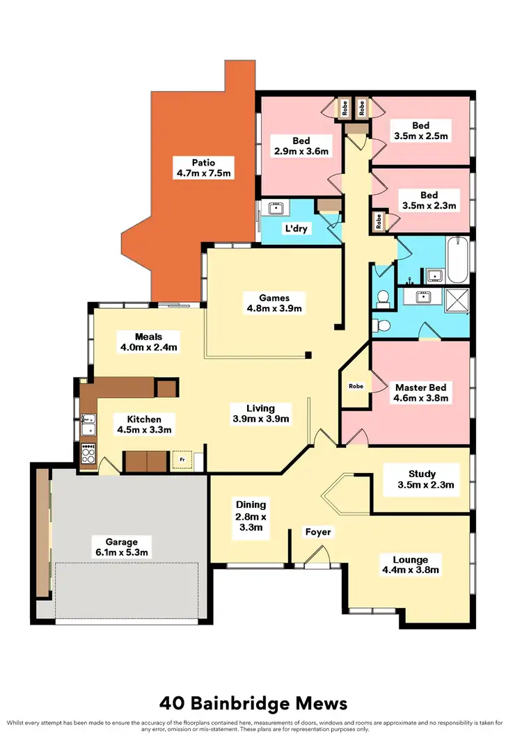 Floorplan of Homely house listing, 40 Bainbridge Mews, Currambine WA 6028