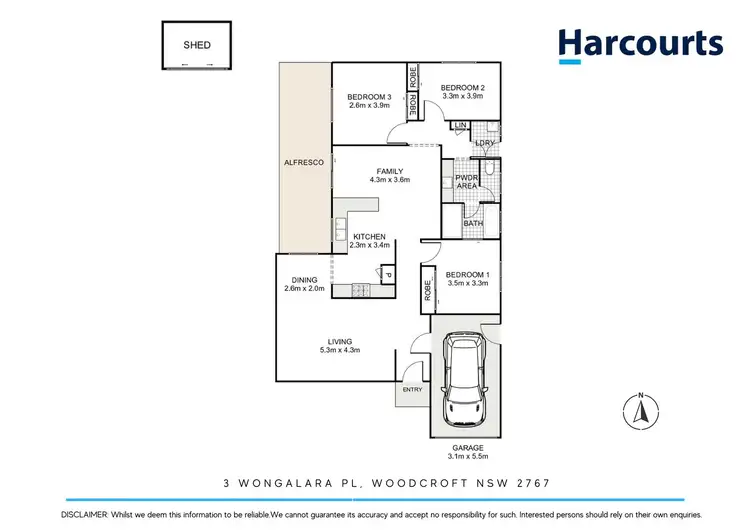 Floorplan of Homely house listing, 3 Wongalara Place, Woodcroft NSW 2767