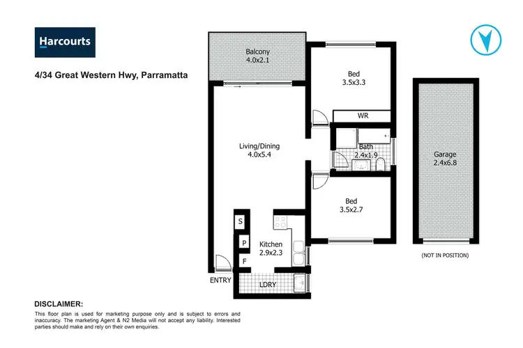 Floorplan of Homely unit listing, 4/34 Great Western Highway, Parramatta NSW 2150