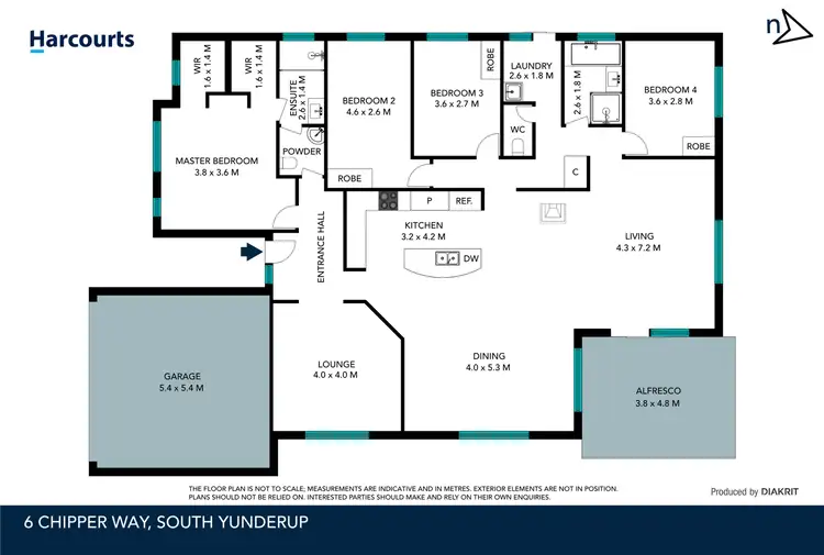 Floorplan of Homely house listing, 6 Chipper Way, South Yunderup WA 6208