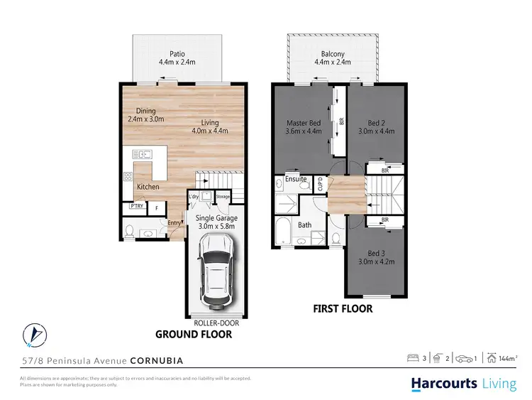 Floorplan of Homely townhouse listing, 57/8 Peninsula Avenue, Cornubia QLD 4130