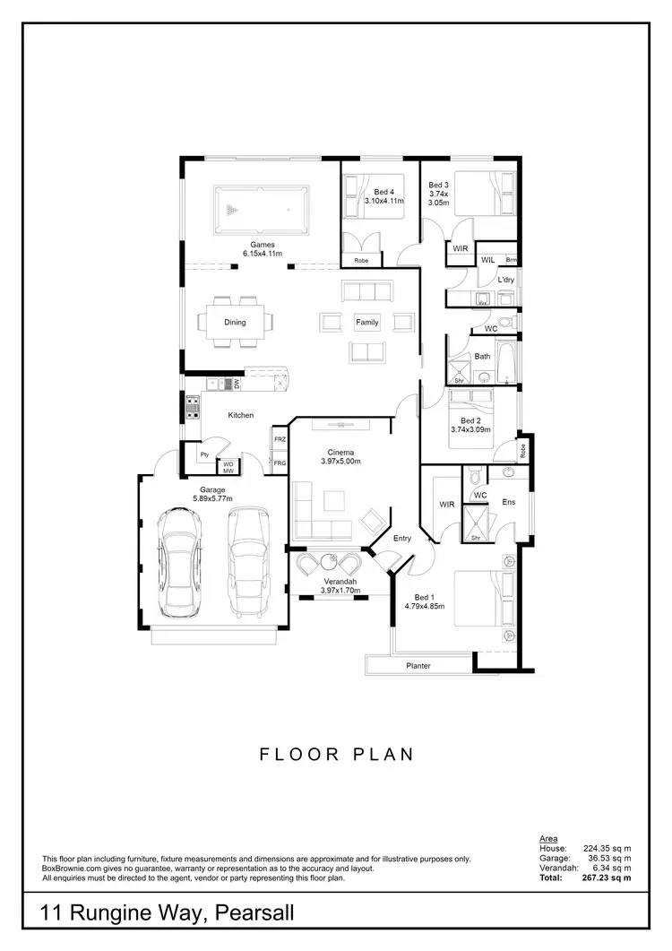 Floorplan of Homely house listing, 11 Rungine Way, Pearsall WA 6065