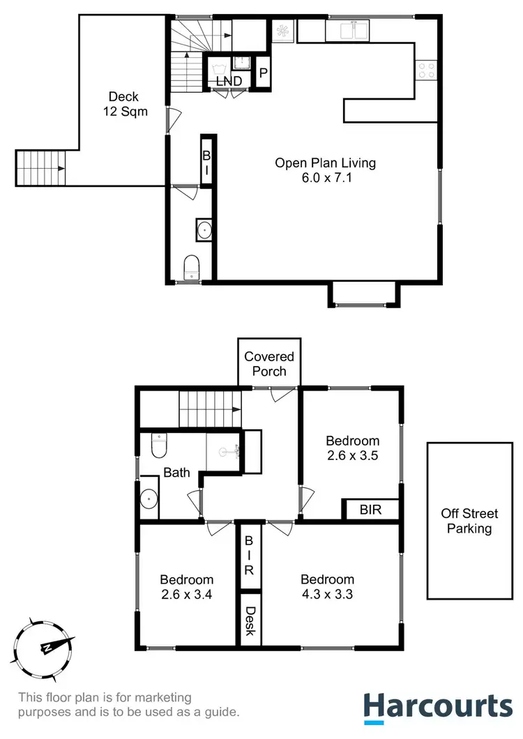 Floorplan of Homely unit listing, 2/65 Bass Street, Warrane TAS 7018