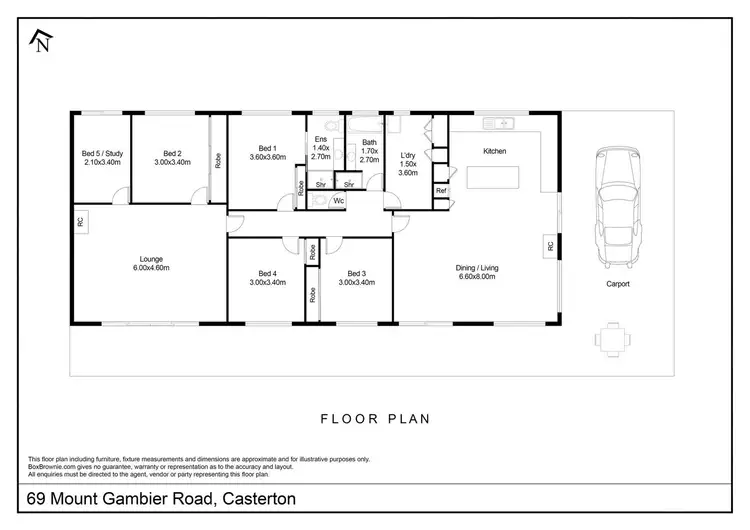 Floorplan of Homely rural property listing, 69 Mt Gambier Road, Casterton VIC 3311