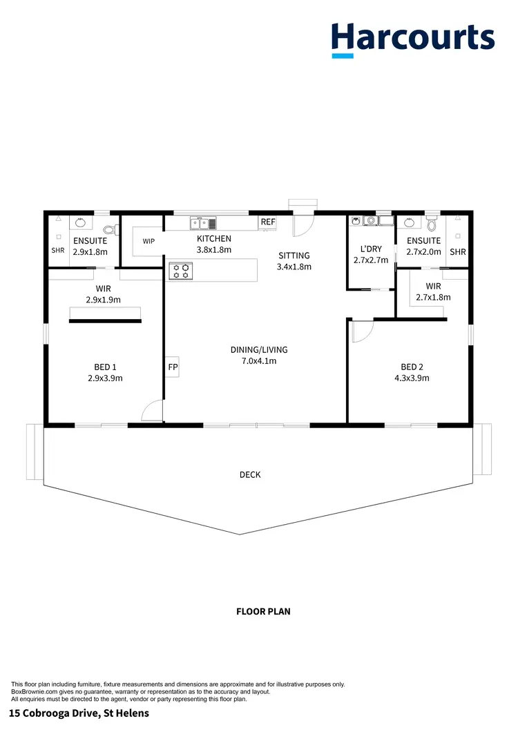 Floorplan of Homely house listing, 15 Cobrooga Drive, St Helens TAS 7216