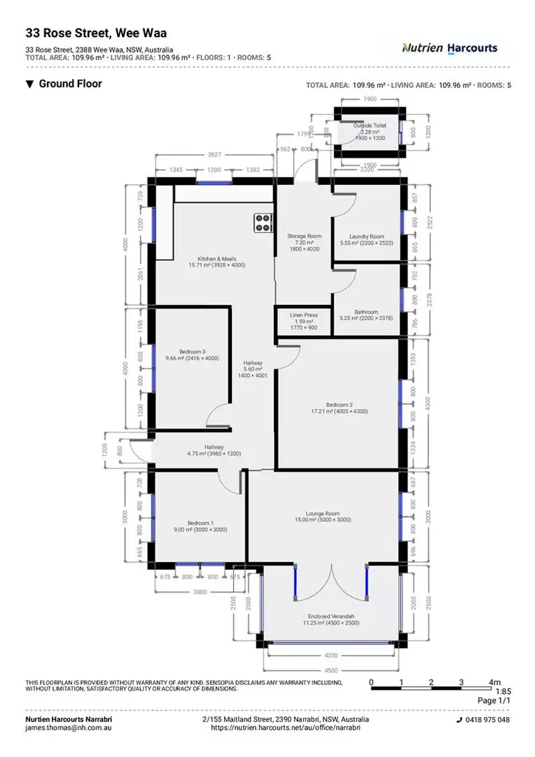 Floorplan of Homely house listing, 33 Rose Street, Wee Waa NSW 2388