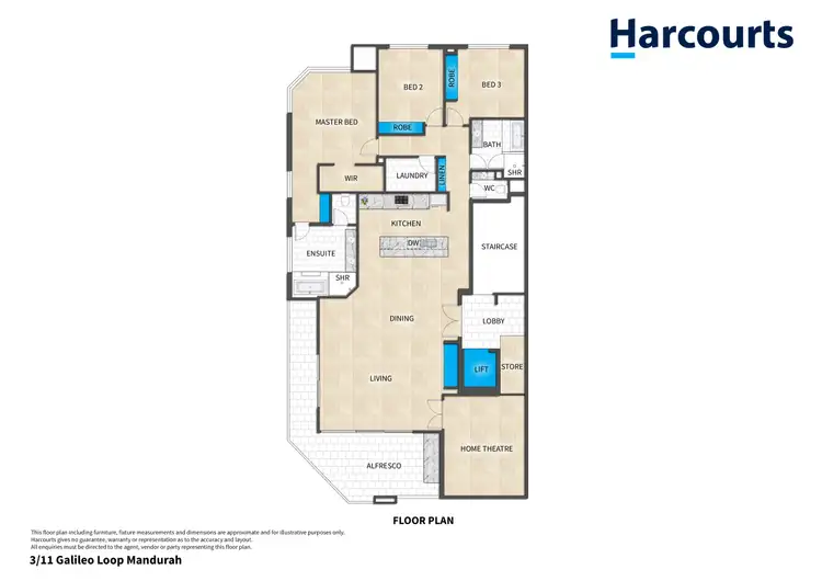 Floorplan of Homely apartment listing, 3/11 Galileo Loop, Mandurah WA 6210
