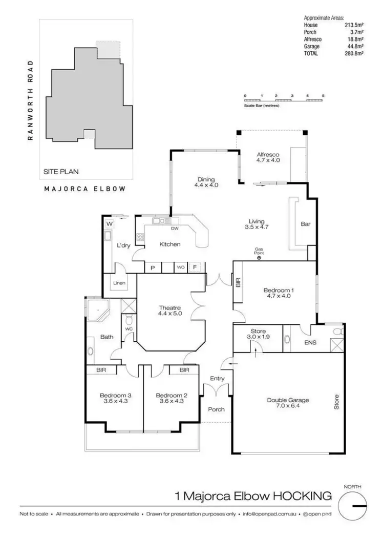 Floorplan of Homely house listing, 1 Majorca Elbow, Hocking WA 6065